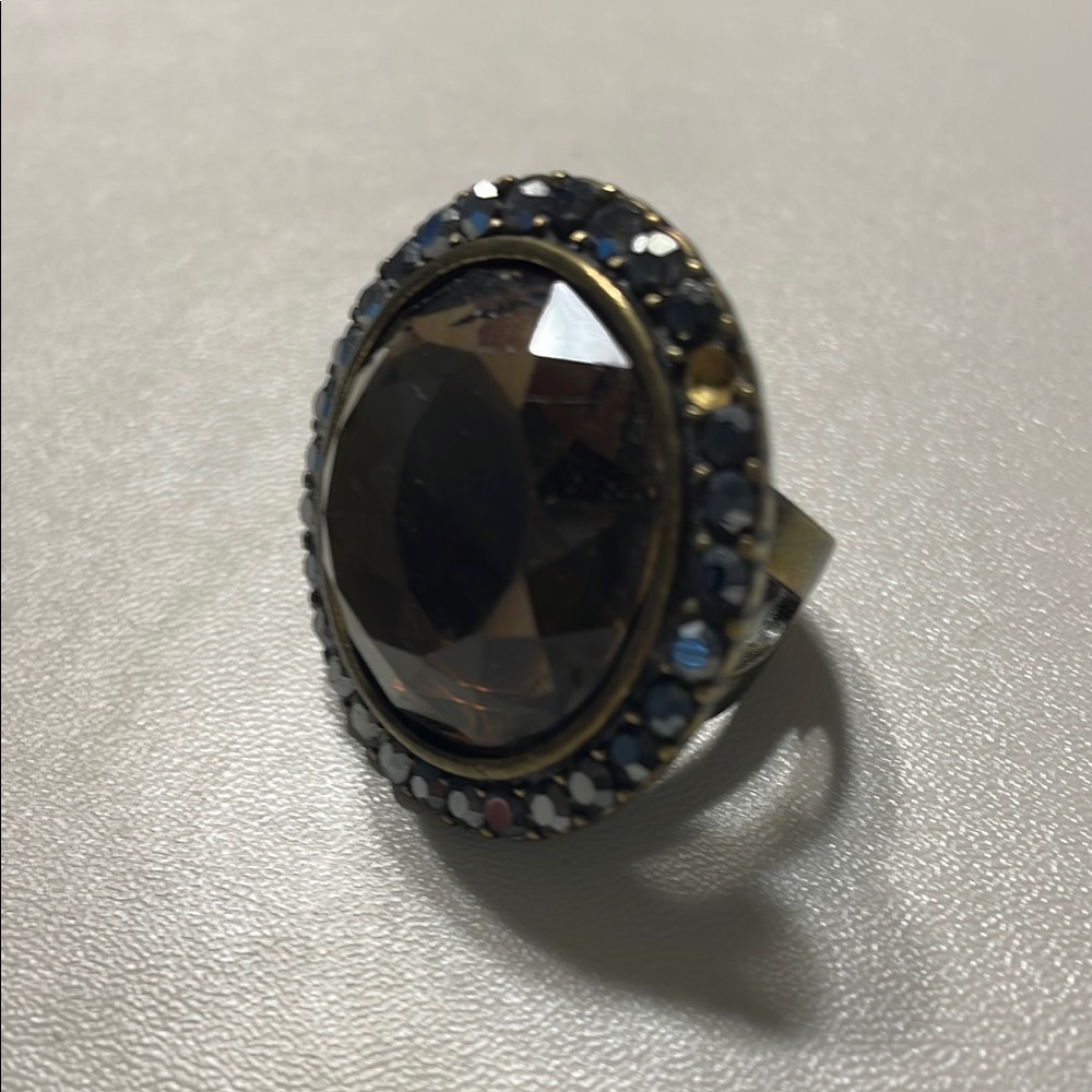 Elegant Black and Silver Statement Ring